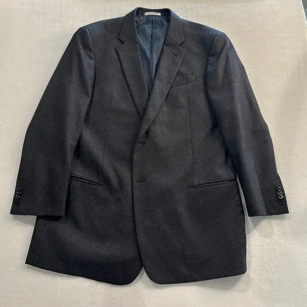Armani Collezioni Men's Two Button Blazer Gray/Blue Size 44R Made in Italy.